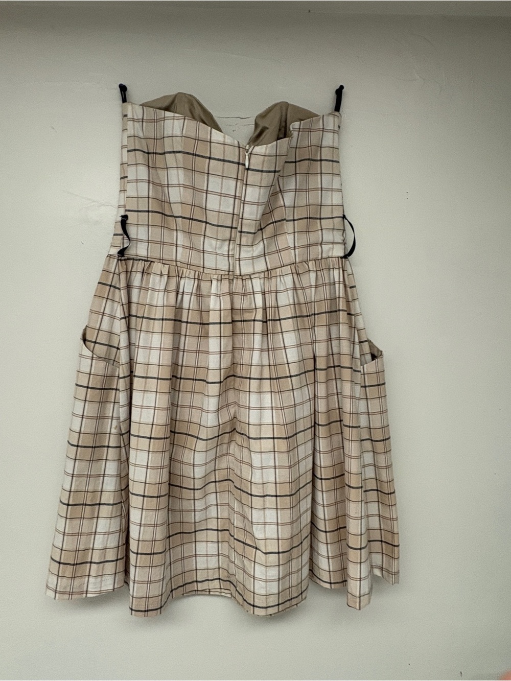 Plaid Ric Yuenn Strapless Dress - Picture 3 of 6